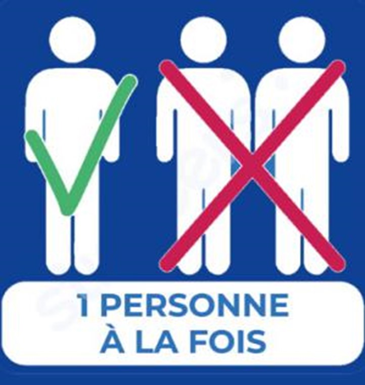 Accès aux locaux 1 seule personne à la foix