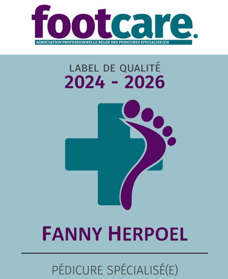 Label de qualité Fanny Herpoel Pédicure spécialisée Caball'O Pecq Footlogix Sothys