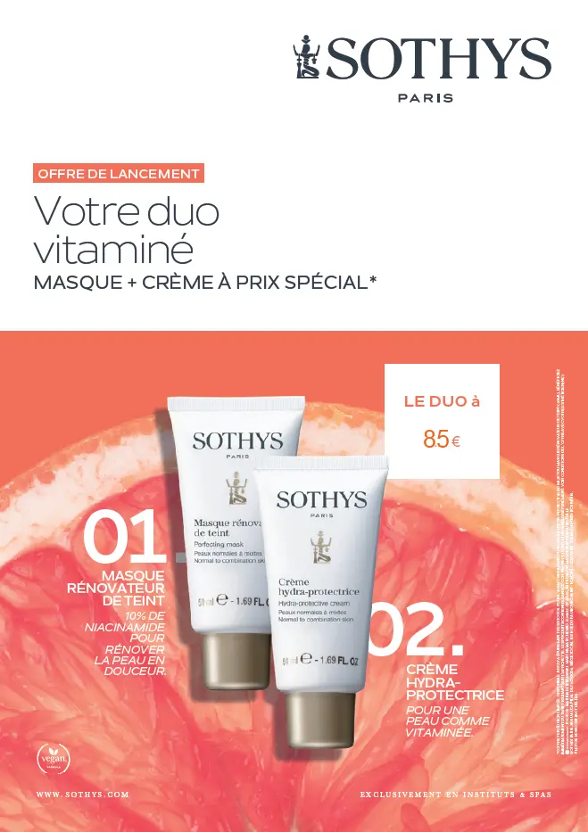 PROMO SOTHYS – Coffret promotionnel : Crème Hydra Protectrice  + Masque rénovateur de teint Pamplemousse - 2 x 50 ml