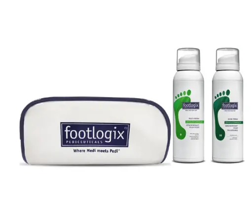 Footlogix - PROMO - Trousse vernie - Désodorisants et Désinfectants Pieds et Chaussures - 2 x 125 ml (n°9 + n°10)